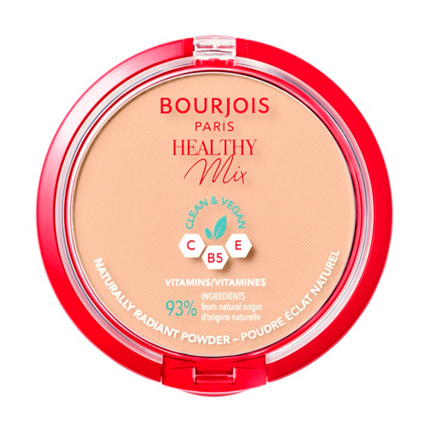 Компактна пудра для обличчя Bourjois Poudre Compacte Healthy Mix Clean, 04 Golden Beige, 10 г